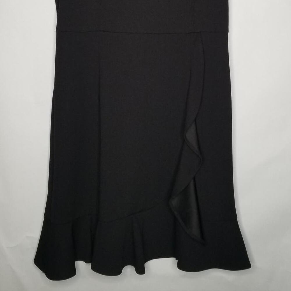 Shelby + Palmer Black Sheath Dress, Ruffle Detail, Cap Sleeve, Modest, Size 12 - Picture 10 of 10